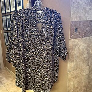 Entro Animal Print V-Neck Dress